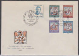 Suisse FDC 1966 769-73 Heinrich Federer écrivain Joseph Marie Et L'Enfant Jésus Âne Ange - FDC