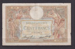 FRANCE - 1935 100 Francs Circulated Banknote As Scans - 100 F 1908-1939 ''Luc Olivier Merson''