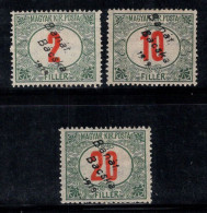 Hongrie 1919 Mi. 2,3,5 Neuf * MH 100% Signé Banat-Bacska, Timbre-taxe - Banat-Bacska