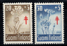 Finlande 1959 Mi. 510-511 Neuf ** 100% Tuberculose, Flore, Fleurs - Ungebraucht