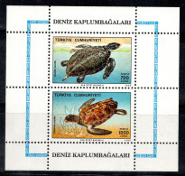 Turquie 1989 Mi. Bl.28 Bloc Feuillet 100% Neuf ** Tortues De Mer - Blocks & Kleinbögen