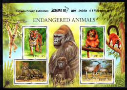 Irlande 1998 Mi. Bl.29 II Bloc Feuillet 100% Neuf ** Animaux, Presse'98 - Hojas Y Bloques