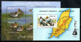 Irlande 1996 Mi. Bl.19-20 Bloc Feuillet 100% Neuf ** Canards,Moto,Île De Man - Blocks & Sheetlets
