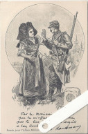 Illustrateur Kauffmann Paul, Alsacienne Trinque Avec Soldat, Album MARIANI Avec Vignette - Kauffmann, Paul