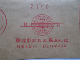 D200341  Red  Meter Stamp Cut- EMA - Freistempel  - Denmark -Danmark - NAERUM- Brüel & Kjaer 1964 - Maschinenstempel (EMA)