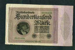 GERMANY - 1923 100000 Mark Circulated Banknote - 100000 Mark