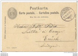 24-26 - Entier Postal 5cts Avec Cachets à Date De  Pontresina 1892 - Entiers Postaux