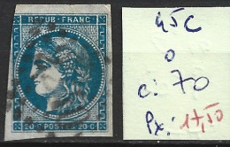 FRANCE 45C ( Touché ) Oblitéré Côte 70 € - 1870 Emission De Bordeaux