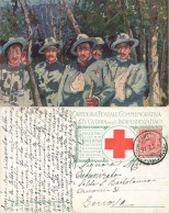 Croix Rouge CPA Illustrateur T. Cascella, Edizione Della Croce Rossa Italiana, Feriti Del.. Bersaglieri, Montenero 1916 - Croix-Rouge