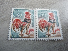 Type Coq De Decaris - 30c. - Yt 1331 A - Vert, Rouge Et Bistre - Double Oblitérés - Année 1964 - - 1962-1965 Hahn (Decaris)