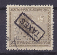 Belgian Congo 1923/24 Mi. 68, 15c. Babuende Frau Hanstamped Boxed 'TAXES' (o) - Gebraucht