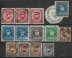 1931-1934 BELGIUM Set Of 13 USED STAMPS (Michel # 305,308,311,312,332,376b) CV €4.20 - 1931-1934 Mütze (Képi)