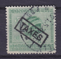 Belgian Congo 1923/24 Mi. 67, 10c. Baluba Frau Hanstamped Boxed 'TAXES' (o) - Gebruikt