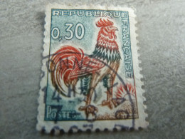 Type Coq De Decaris - 30c. - Yt 1331 A (b)  N° Rouge Au Verso - Vert, Rouge Et Bistre - Oblitéré - Année 1964 - - 1962-1965 Hahn (Decaris)