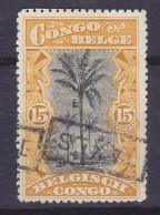 Belgian Congo 1910 Mi. 17, 15c. Ölpalmen DOUBLE (2x) Hanstamped Boxed 'TAXES', MNG(*) - Unused Stamps