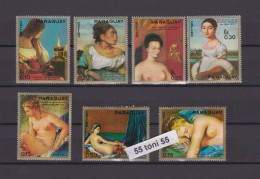 1972 Paraguay  Paintings – Nude 7 V.-MNH - Desnudos