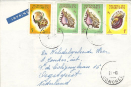 Comores Comoros 1963 Moroni Erythrocine Abboot Pharmacy Shell Harpa Conoidalis Turbo Marmoratus Murex Ramosus Cover - Drogen