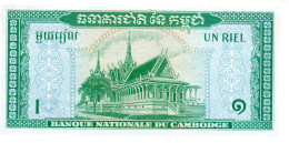 CAMBODGE  Billet Banque  1 Riel Bank-note Banknote - Cambogia