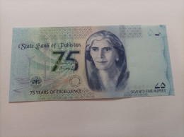 Billete De Pakistán De 75 Rupia, Año 2002, Serie A, Conmemorativo, UNC - Pakistán