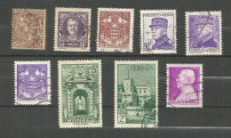 Monaco N°24, 116, 161, 162, 230, 252, 260, 277, 282 Cote 4.65€ - Used Stamps