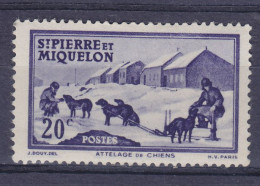 Saint-Pierre & Miquelon 1938 Mi. 176,  20c. Hundegespann Attelage Du Chiens, MH* - Neufs