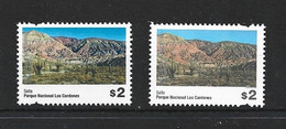 Argentina 2019 2020 National Parks $2 Los Cardones X 2 Two Papers And Sec Perf Permanent Issue MNH Stamps - Ungebraucht