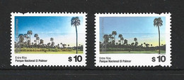 Argentina 2019 2020 National Parks $10 El Palmar X 2 Two Papers And Sec Perf Permanent Issue MNH Stamps - Unused Stamps