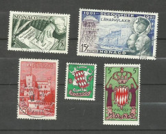 Monaco N°392, 396, 397, 410, 411 Cote 4.40€ - Usati