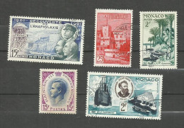 Monaco N°396, 397, 412, 424, 428 Cote 4.10€ - Usados