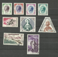 Monaco N°421, 422, 424, 425A, 430, 437, 439, 442, 444 Cote 4.85€ - Used Stamps