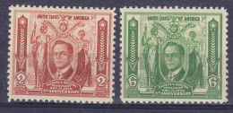 United States Philippines 1936 Mi. 385-86 Philippinischer Staatenbund President Manuel L. Quezon Complete Set, MNH** - Philippinen