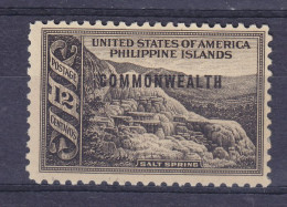 United States Philippines 1937 Mi. 393, 12c. Salt Spring Overprinted COMMONWEALTH (Type II), MNG(*) - Filipinas