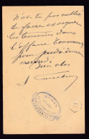 DDFF 535 - Entier Lion Couché NAMUR 1891 - Cachet J. Saintraint, Avocat, Rue Du Collège, 23, à NAMUR - Tarjetas 1871-1909