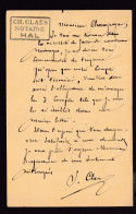 DDFF 536 - Entier Lion Couché HAL 1891 Vers TUBIZE - Cachet Ch. Claes, Notaire à HAL - Postcards 1871-1909