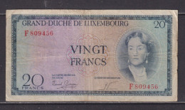 LUXEMBOURG - 1955 20 Francs Circulated Banknote - Luxemburg