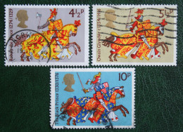 Great Britons Caparisoned Chargers (Mi 654-655 657) 1974 Used Gebruikt Oblitere ENGLAND GRANDE-BRETAGNE GB GREAT BRITAIN - Usati