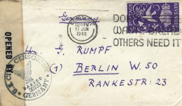 UK 1946 Cambridge To Berlin US American Civil Censorship 30133 & Transparent Label Cover - Berlin & Brandebourg