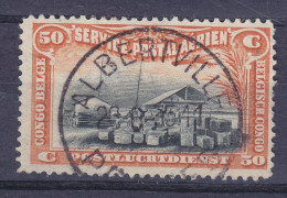 Belgian Congo 1921 Mi. 42, Kai Am Kongo Flugpostmarke Postal Aerien Air Mail Deluxe ALBERTVILLE Cancel !! - Oblitérés