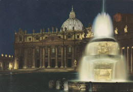 U5007 Roma - Piazza E Basilica San Pietro - Fontana - Notturno Notte Nuit Night Nacht Noche / Non Viaggiata - San Pietro