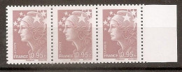 VARIETE BD X 3 N 4475 B ** -  TB DE GAUCHE SANS PHOSPHORE TENANT A PARTIELLE TENANT A UNE BANDE A DROITE EN BD - Unused Stamps