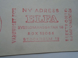 D200354  Red  Meter Stamp Cut- EMA - Freistempel  -1966  ELFA   -Sweden Stockholm -Electro - Vignette [ATM]