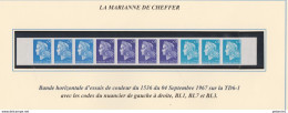 Bande Essais De Couleurs Marianne De Cheffer 1536 ** - Farbtests 1945-…