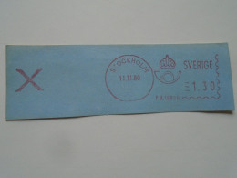 D200359 Red  Meter Stamp Cut- EMA - Freistempel  -1980    -Sweden  Stockholm - Automatenmarken [ATM]