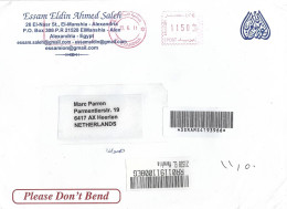 Egypt 2011 Alexandria El Manshia Meter Neopost “Electronic” EMA Registered Cover - Briefe U. Dokumente