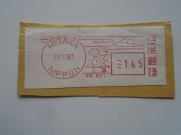 D200368  Red  Meter Stamp Cut- EMA - Freistempel  -1967 Japan   MITAKA  Nippon  -Fuji - Altri & Non Classificati