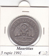 MAURITIUS   5 RUPIE  ANNO 1992 COME DA FOTO - Maurice