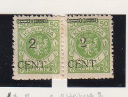 Memel Michel-nr. 177 * Paar Met 2 Verschillende Lettertypes Voor Cijfer 2 - Other & Unclassified