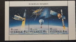 Europa - Suède Fusée, Satellites, Espace Feuillet Neuf - 1991