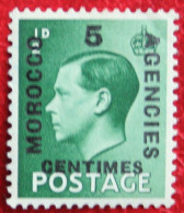 MAROCCO AGENZIA MOROCCO AGENCIES Edward VIII (Mi 172 Yv 66) 1936 Ongebruikt MH ENGLAND GRANDE-BRETAGNE GB GREAT BRITAIN - Postämter In Marokko/Tanger (...-1958)