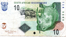 AFRIQUE DU SUD Billet Banque 10 Rand Bank-note Banknote Rhinocéros Animal - Sudafrica